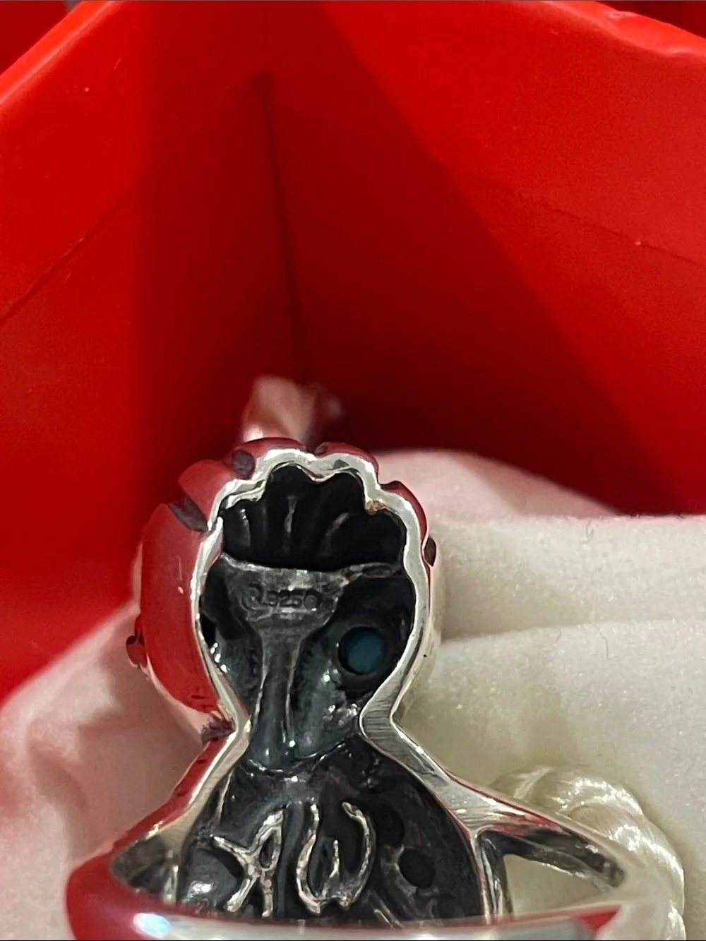 American West Relios Co. Owl sterling turquoise ring . Size 5